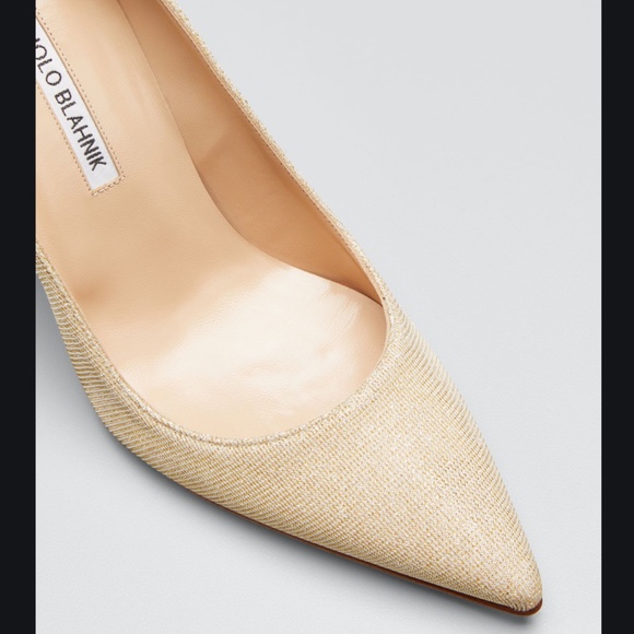 NIB $695 MANOLO BLAHNIK BB  Stiletto Pumps in Champagne - size 36.5! - Picture 3 of 14